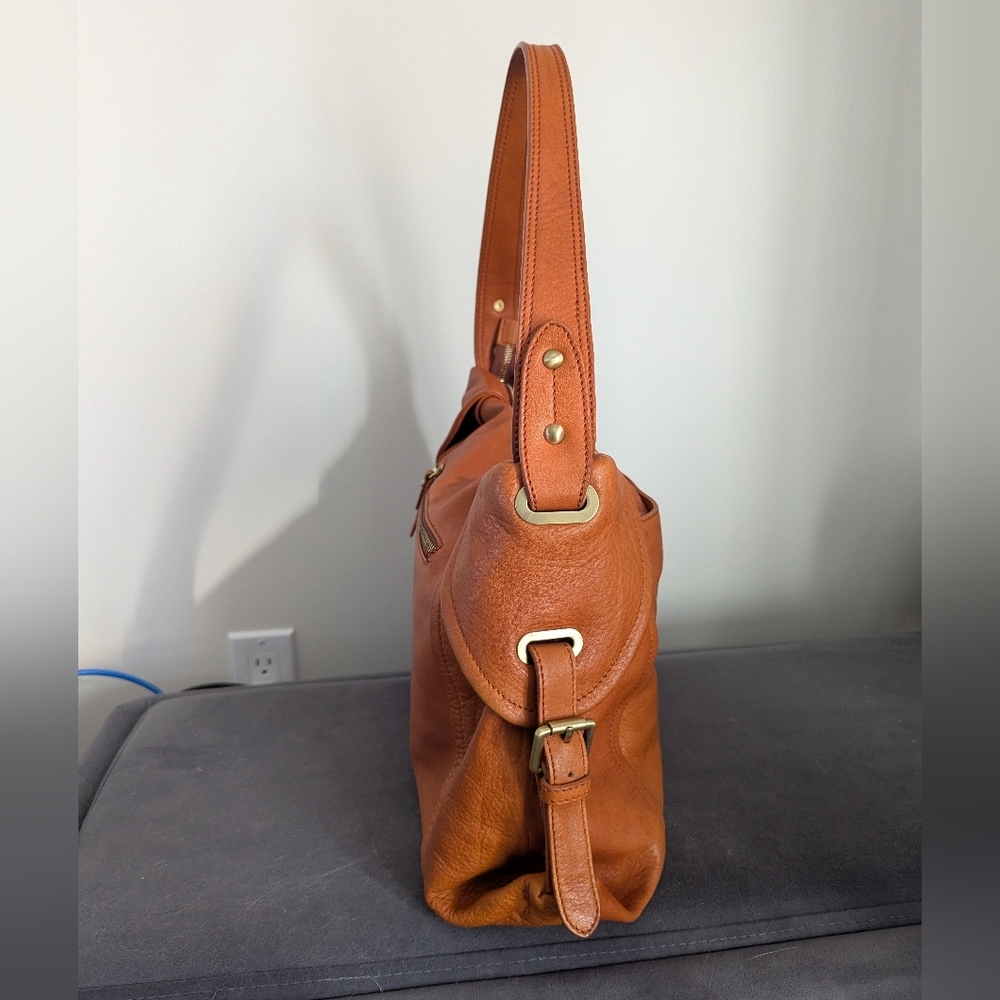 Brown Leather Shoulder Bag Hobo Lots Of Pockets Stampede Festival Bag - Picture 8 of 12